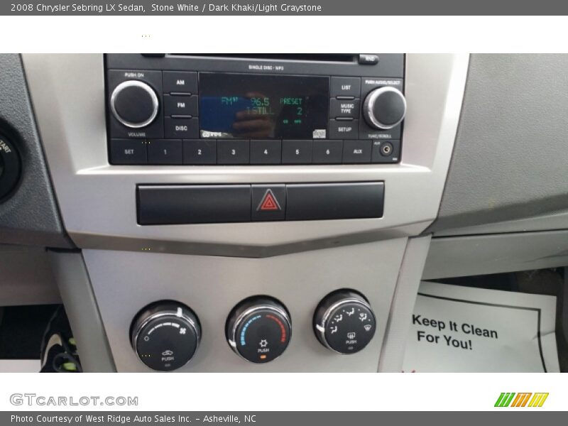 Stone White / Dark Khaki/Light Graystone 2008 Chrysler Sebring LX Sedan