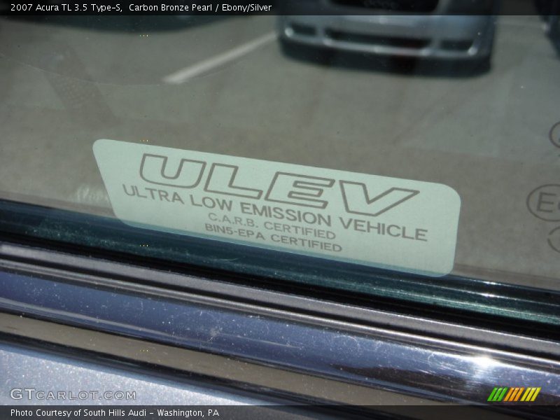 Carbon Bronze Pearl / Ebony/Silver 2007 Acura TL 3.5 Type-S