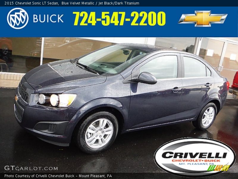 Blue Velvet Metallic / Jet Black/Dark Titanium 2015 Chevrolet Sonic LT Sedan