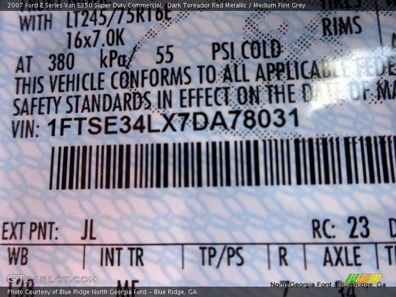 Dark Toreador Red Metallic / Medium Flint Grey 2007 Ford E Series Van E350 Super Duty Commercial
