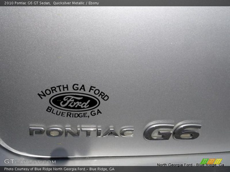 Quicksilver Metallic / Ebony 2010 Pontiac G6 GT Sedan