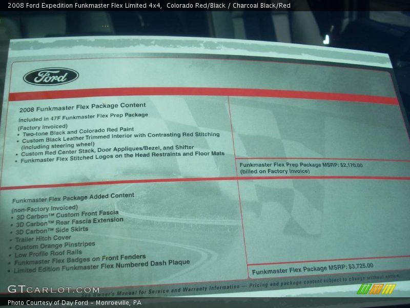 Colorado Red/Black / Charcoal Black/Red 2008 Ford Expedition Funkmaster Flex Limited 4x4