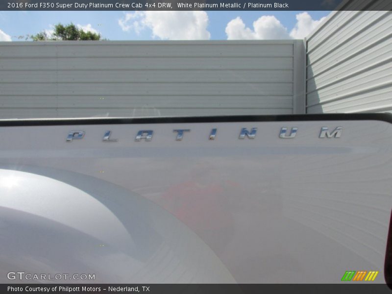 White Platinum Metallic / Platinum Black 2016 Ford F350 Super Duty Platinum Crew Cab 4x4 DRW