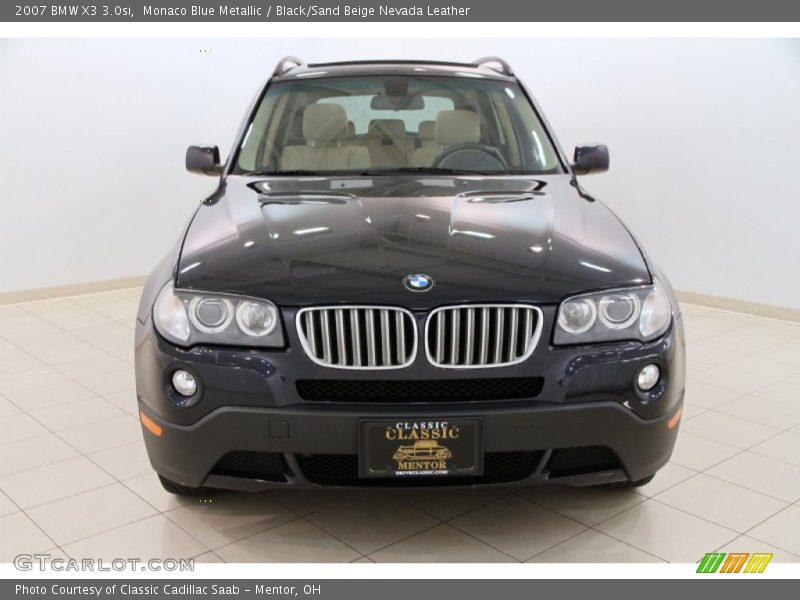 Monaco Blue Metallic / Black/Sand Beige Nevada Leather 2007 BMW X3 3.0si