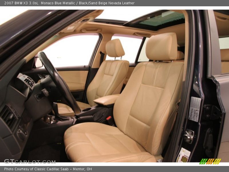 Monaco Blue Metallic / Black/Sand Beige Nevada Leather 2007 BMW X3 3.0si