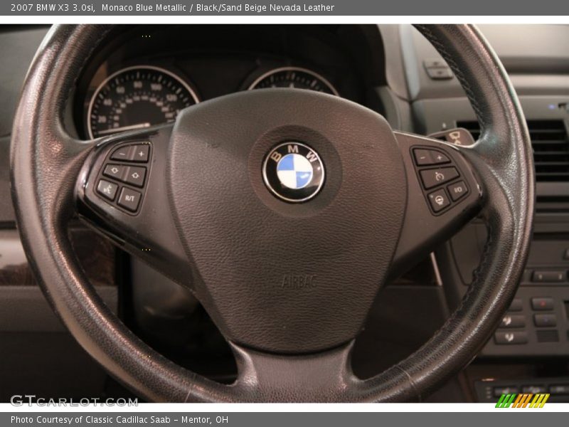 Monaco Blue Metallic / Black/Sand Beige Nevada Leather 2007 BMW X3 3.0si