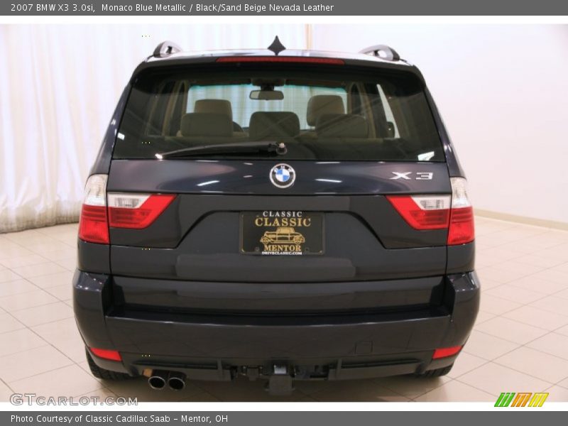 Monaco Blue Metallic / Black/Sand Beige Nevada Leather 2007 BMW X3 3.0si
