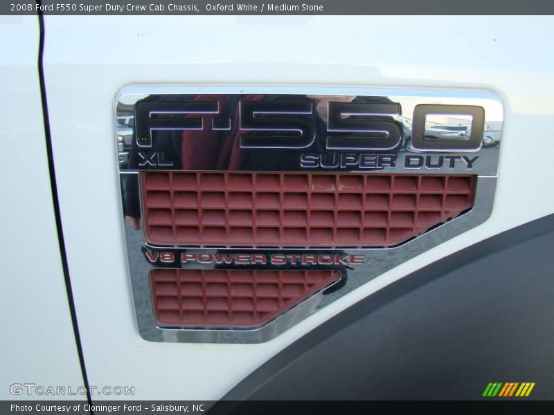 Oxford White / Medium Stone 2008 Ford F550 Super Duty Crew Cab Chassis