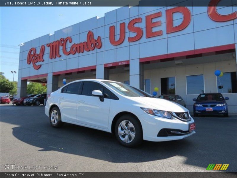 Taffeta White / Beige 2013 Honda Civic LX Sedan