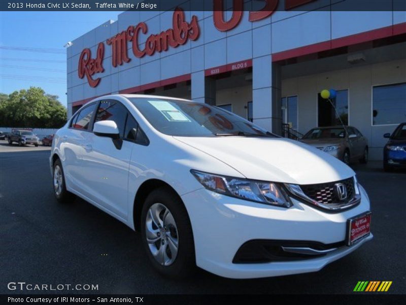 Taffeta White / Beige 2013 Honda Civic LX Sedan