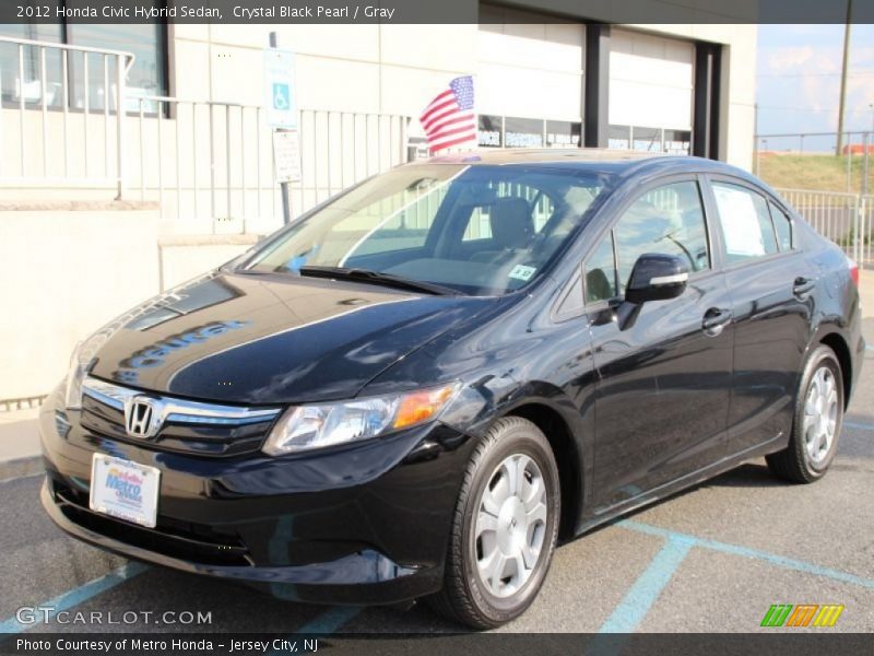 Crystal Black Pearl / Gray 2012 Honda Civic Hybrid Sedan