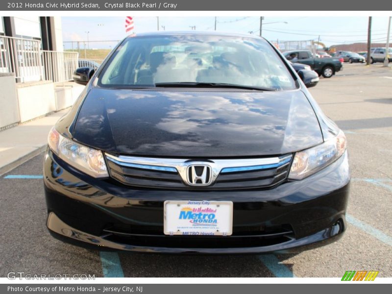 Crystal Black Pearl / Gray 2012 Honda Civic Hybrid Sedan
