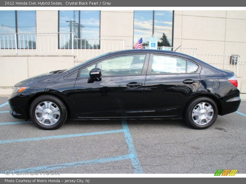 Crystal Black Pearl / Gray 2012 Honda Civic Hybrid Sedan