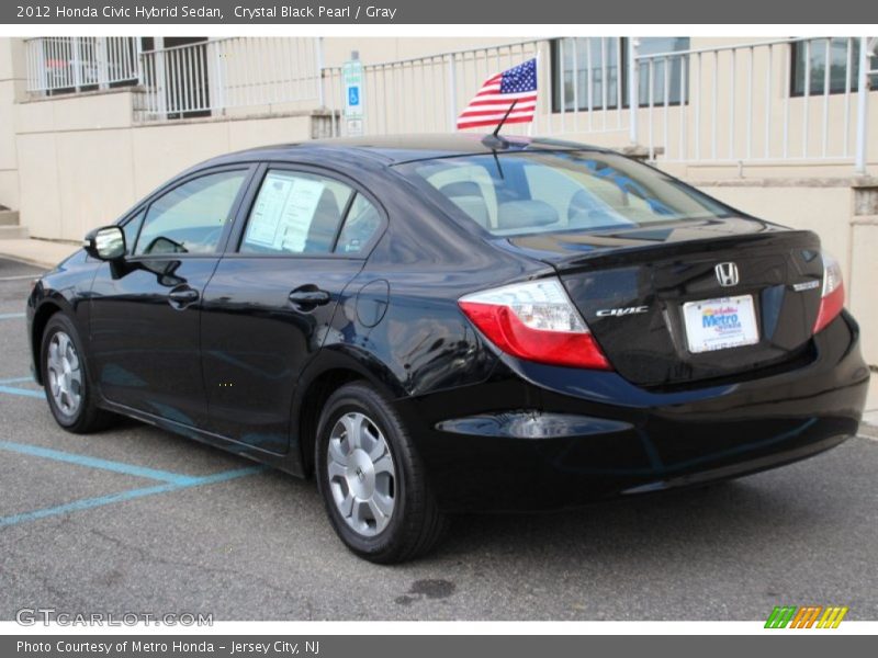 Crystal Black Pearl / Gray 2012 Honda Civic Hybrid Sedan