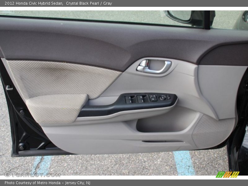 Crystal Black Pearl / Gray 2012 Honda Civic Hybrid Sedan
