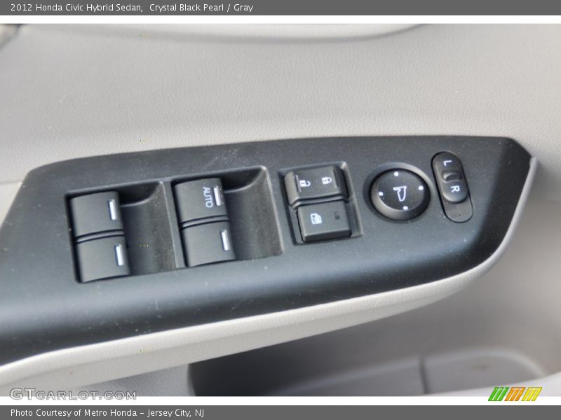 Crystal Black Pearl / Gray 2012 Honda Civic Hybrid Sedan