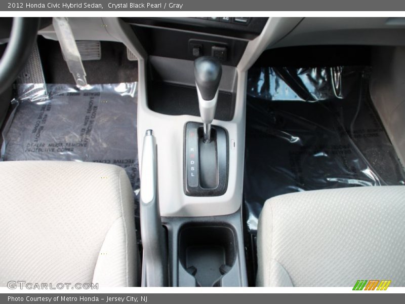 Crystal Black Pearl / Gray 2012 Honda Civic Hybrid Sedan