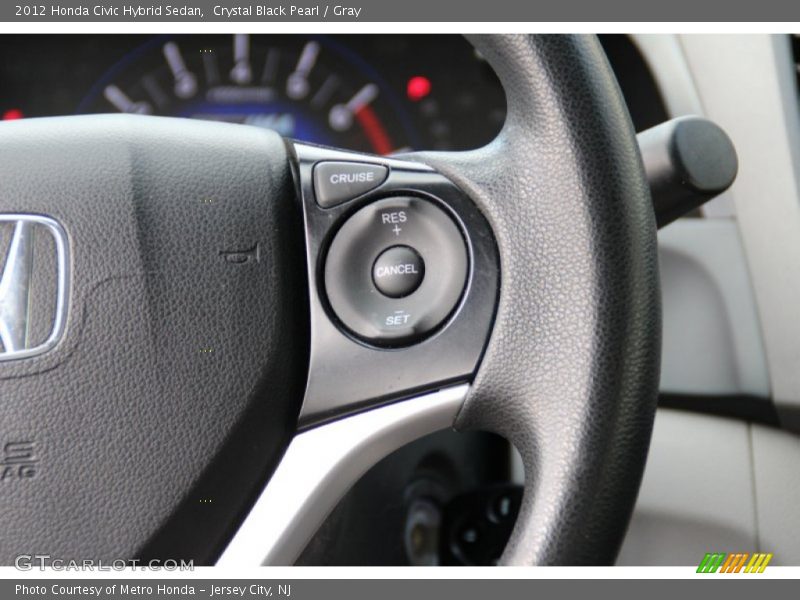 Crystal Black Pearl / Gray 2012 Honda Civic Hybrid Sedan