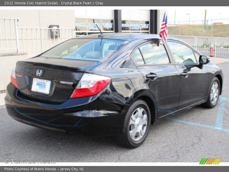 Crystal Black Pearl / Gray 2012 Honda Civic Hybrid Sedan