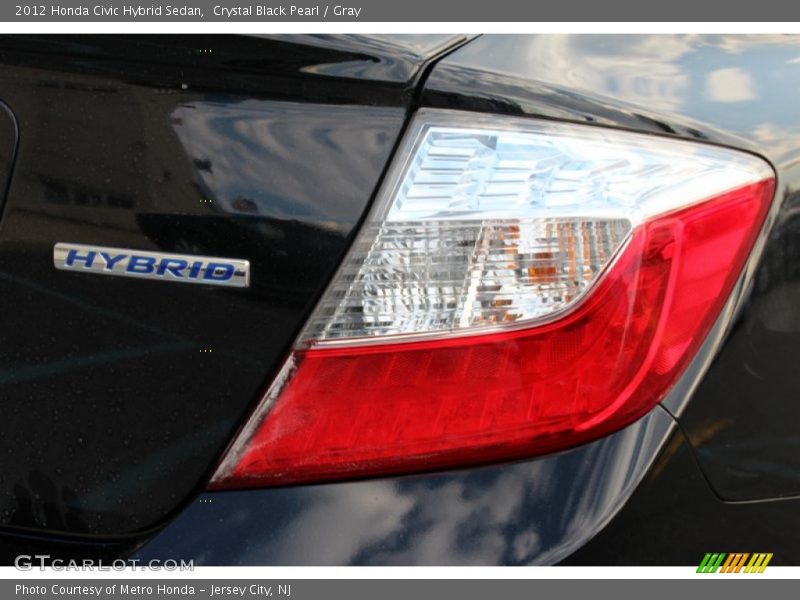 Crystal Black Pearl / Gray 2012 Honda Civic Hybrid Sedan