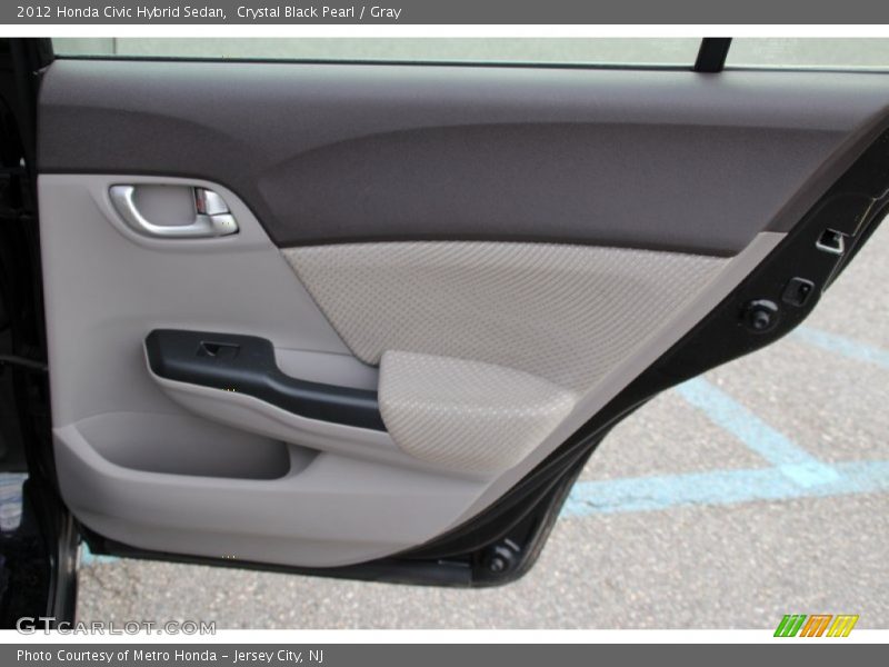 Crystal Black Pearl / Gray 2012 Honda Civic Hybrid Sedan