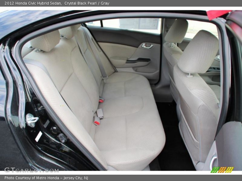 Crystal Black Pearl / Gray 2012 Honda Civic Hybrid Sedan