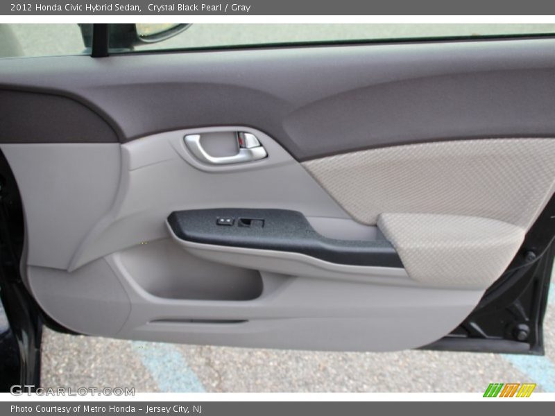 Crystal Black Pearl / Gray 2012 Honda Civic Hybrid Sedan