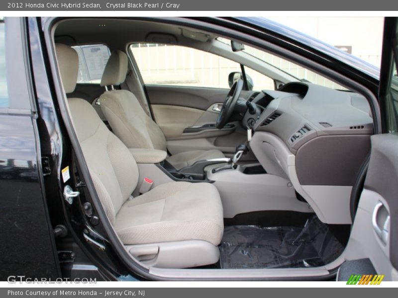 Crystal Black Pearl / Gray 2012 Honda Civic Hybrid Sedan