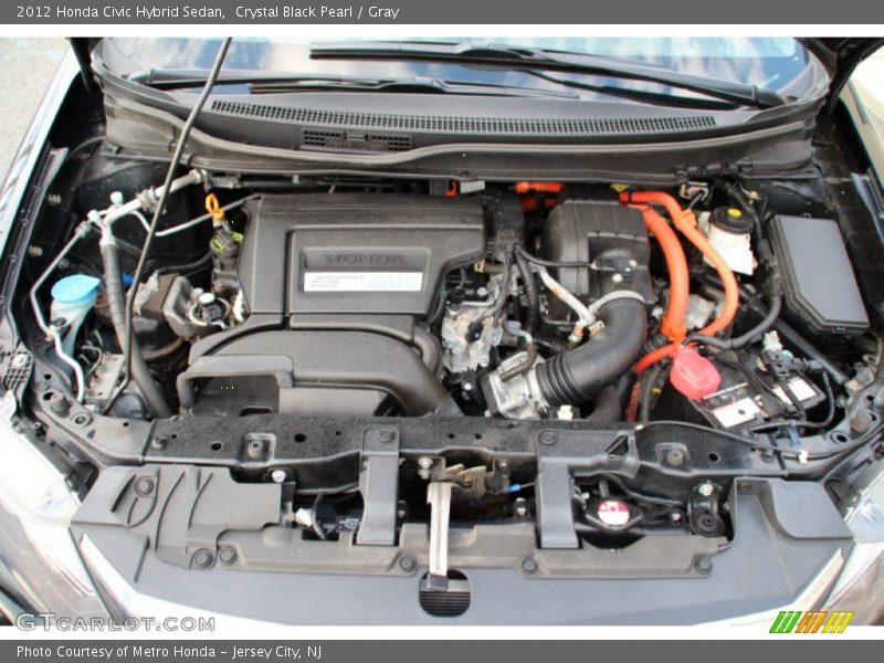 Crystal Black Pearl / Gray 2012 Honda Civic Hybrid Sedan
