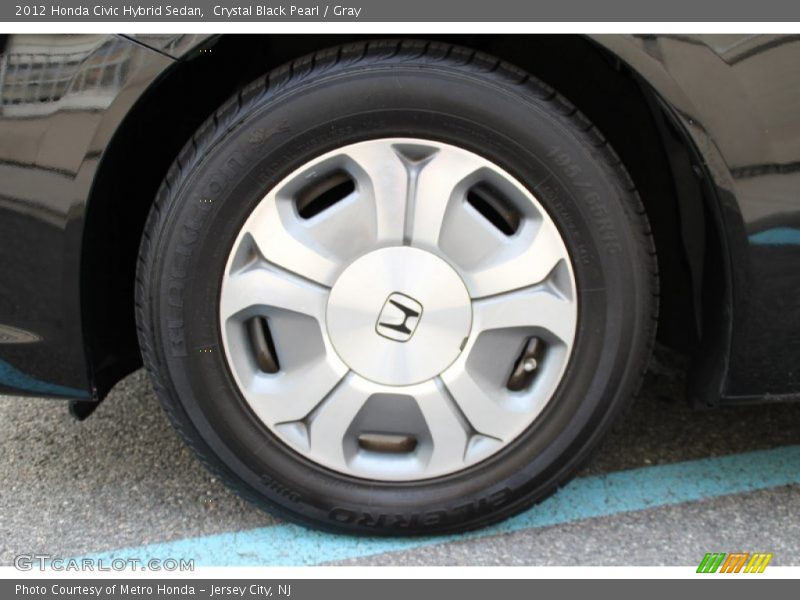 Crystal Black Pearl / Gray 2012 Honda Civic Hybrid Sedan