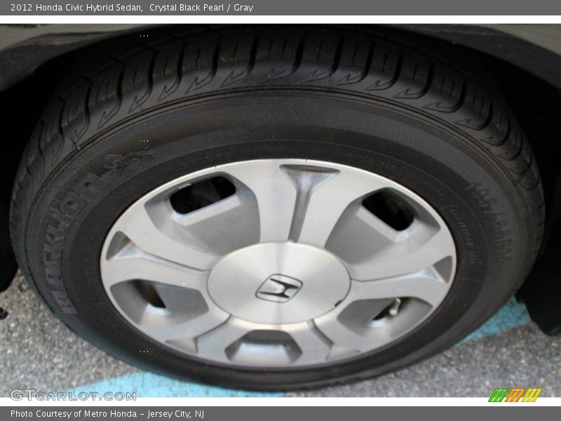 Crystal Black Pearl / Gray 2012 Honda Civic Hybrid Sedan