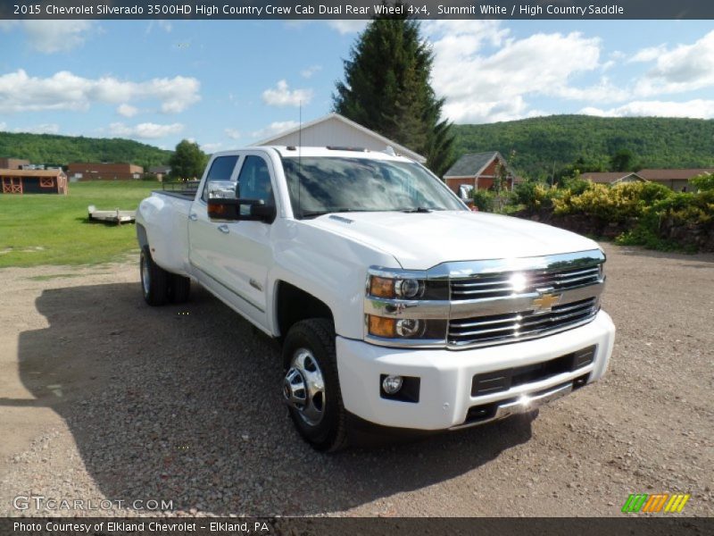 Summit White / High Country Saddle 2015 Chevrolet Silverado 3500HD High Country Crew Cab Dual Rear Wheel 4x4