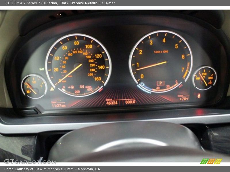 Dark Graphite Metallic II / Oyster 2013 BMW 7 Series 740i Sedan