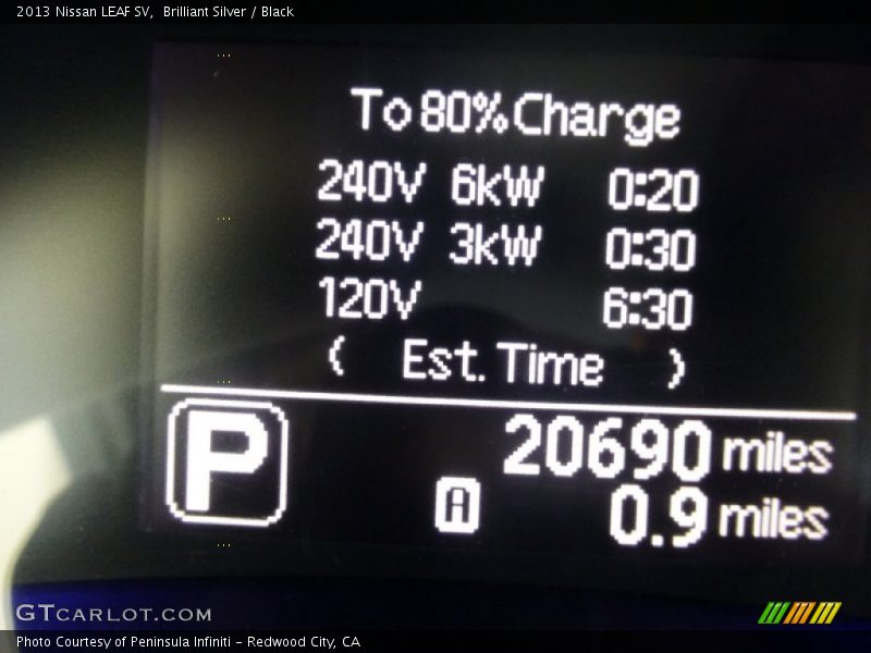 Brilliant Silver / Black 2013 Nissan LEAF SV