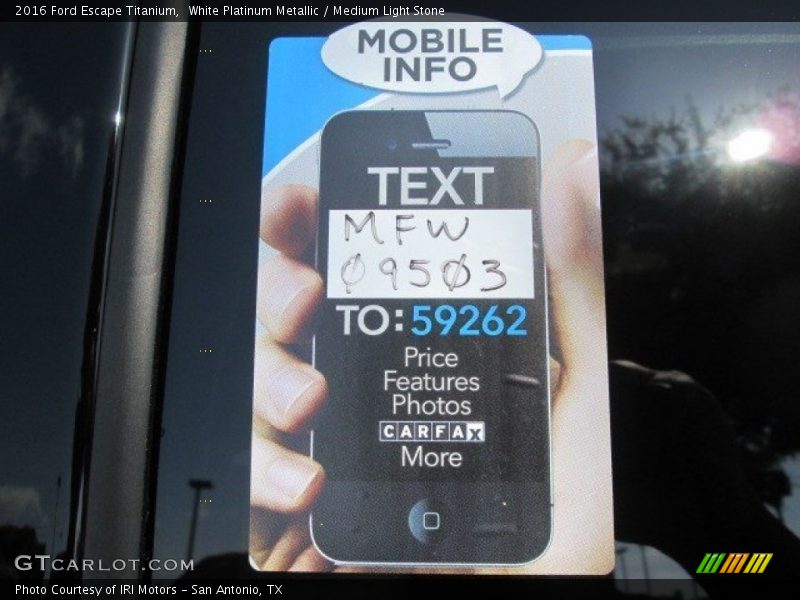 White Platinum Metallic / Medium Light Stone 2016 Ford Escape Titanium