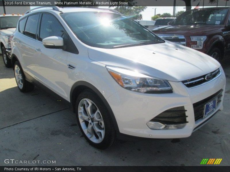 White Platinum Metallic / Medium Light Stone 2016 Ford Escape Titanium