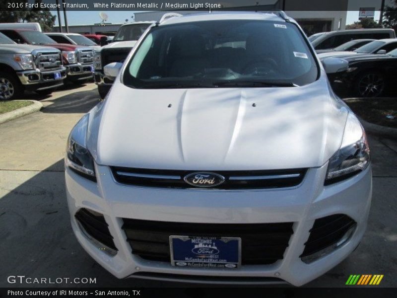 White Platinum Metallic / Medium Light Stone 2016 Ford Escape Titanium