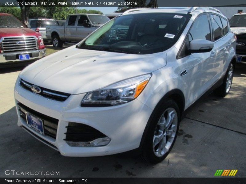 White Platinum Metallic / Medium Light Stone 2016 Ford Escape Titanium