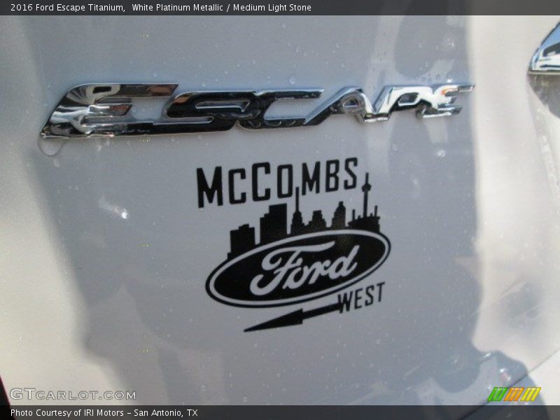White Platinum Metallic / Medium Light Stone 2016 Ford Escape Titanium