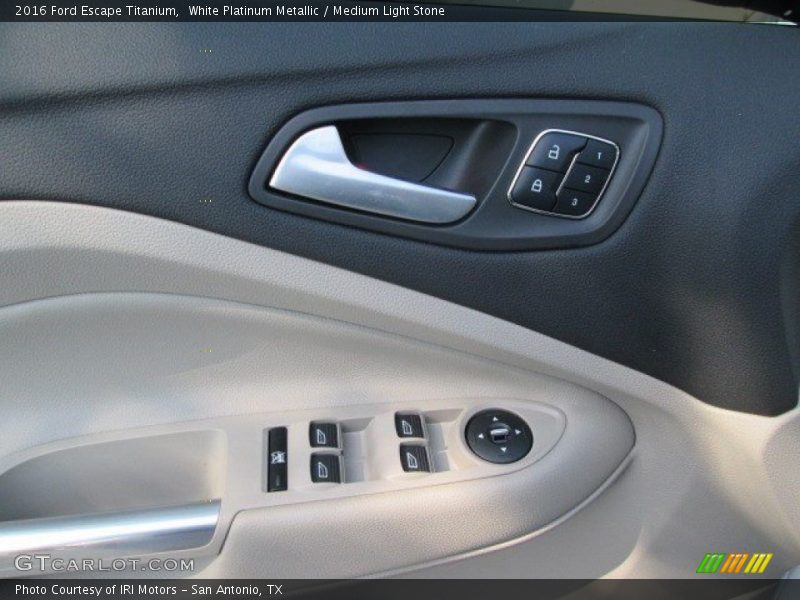 White Platinum Metallic / Medium Light Stone 2016 Ford Escape Titanium