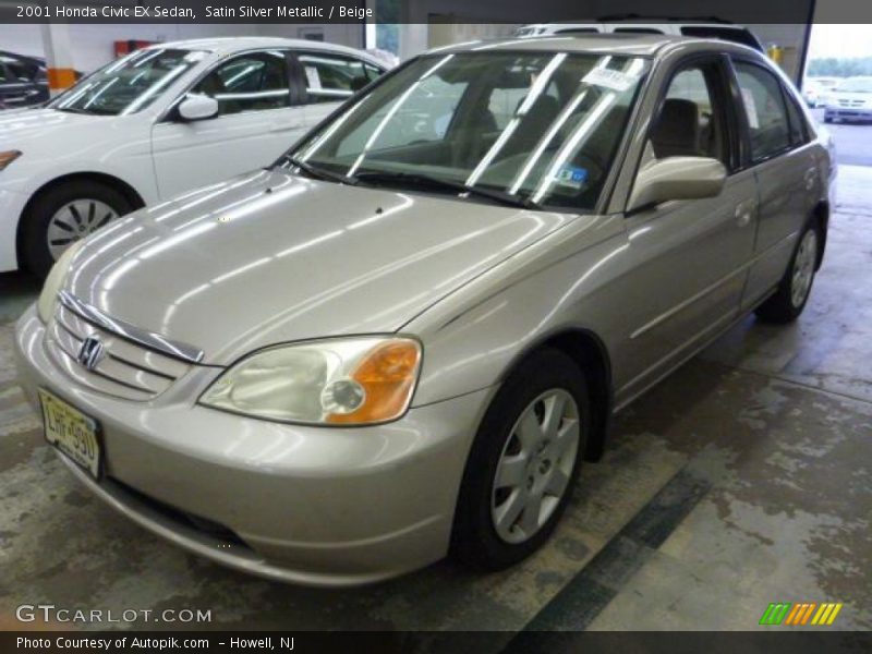 Satin Silver Metallic / Beige 2001 Honda Civic EX Sedan