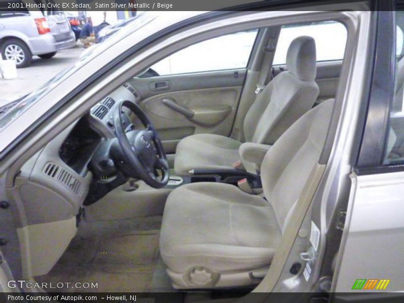 Satin Silver Metallic / Beige 2001 Honda Civic EX Sedan