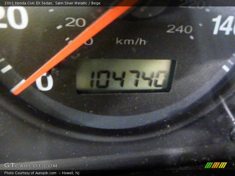 Satin Silver Metallic / Beige 2001 Honda Civic EX Sedan