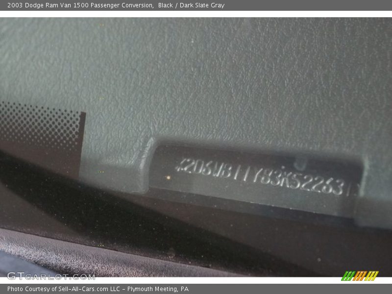 Black / Dark Slate Gray 2003 Dodge Ram Van 1500 Passenger Conversion