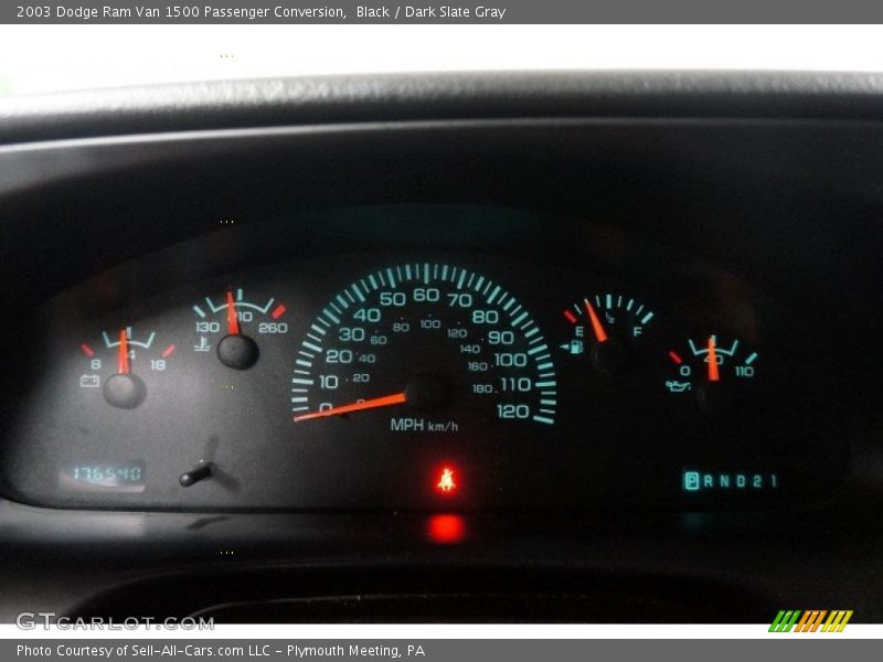 Black / Dark Slate Gray 2003 Dodge Ram Van 1500 Passenger Conversion