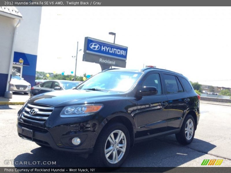 Twilight Black / Gray 2012 Hyundai Santa Fe SE V6 AWD