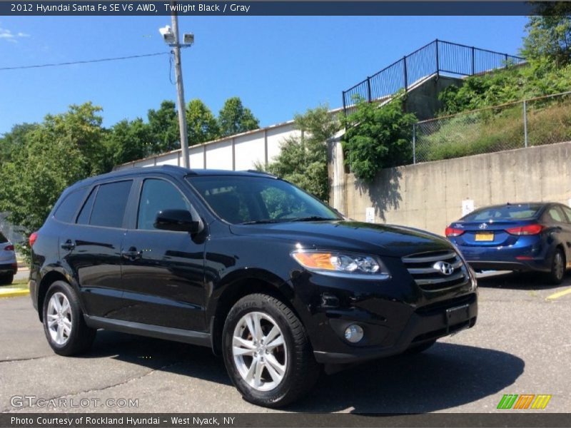 Twilight Black / Gray 2012 Hyundai Santa Fe SE V6 AWD