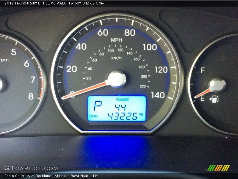 Twilight Black / Gray 2012 Hyundai Santa Fe SE V6 AWD