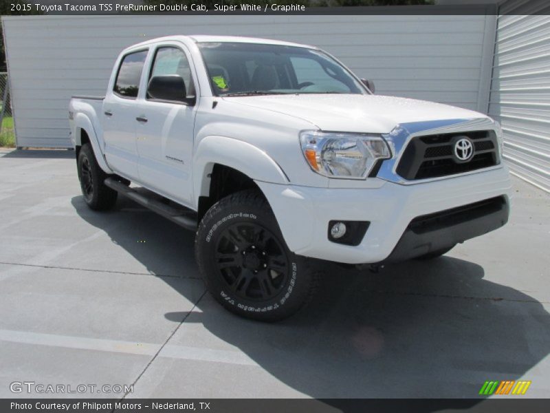 Super White / Graphite 2015 Toyota Tacoma TSS PreRunner Double Cab