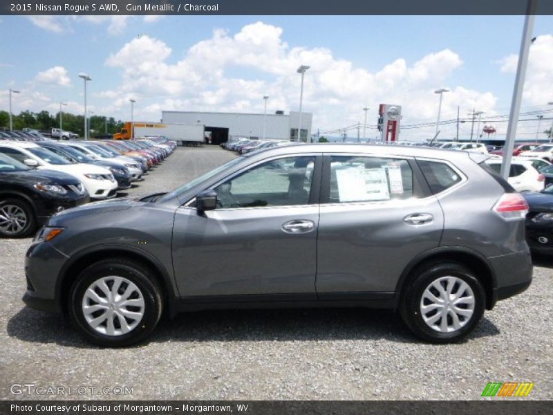 Gun Metallic / Charcoal 2015 Nissan Rogue S AWD